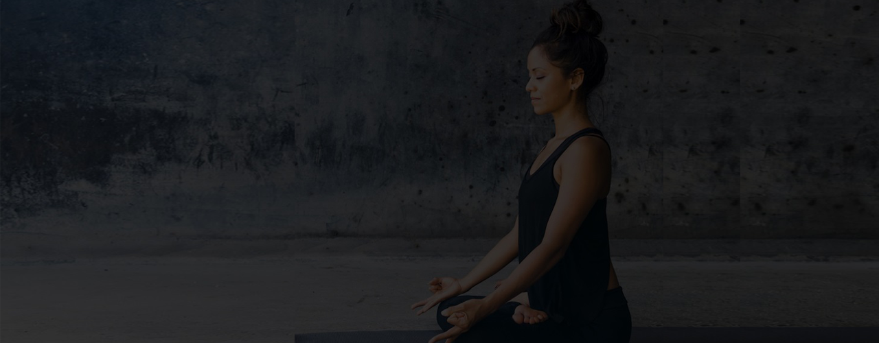 Yoga meditation in studio